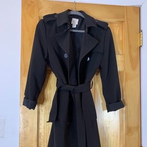 BLACK "MILITARY" TRENCH COAT
